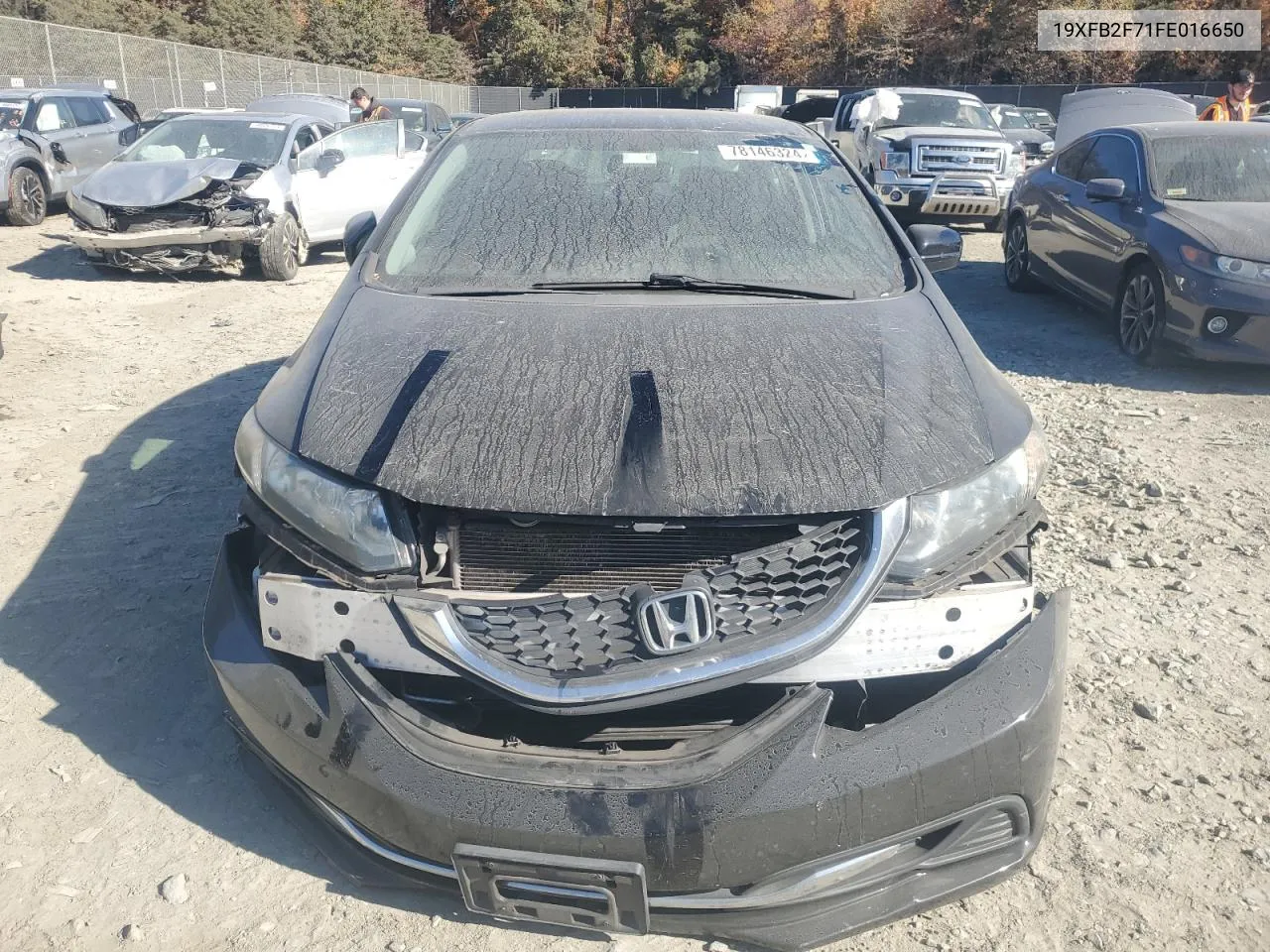 2015 Honda Civic Se VIN: 19XFB2F71FE016650 Lot: 78146324