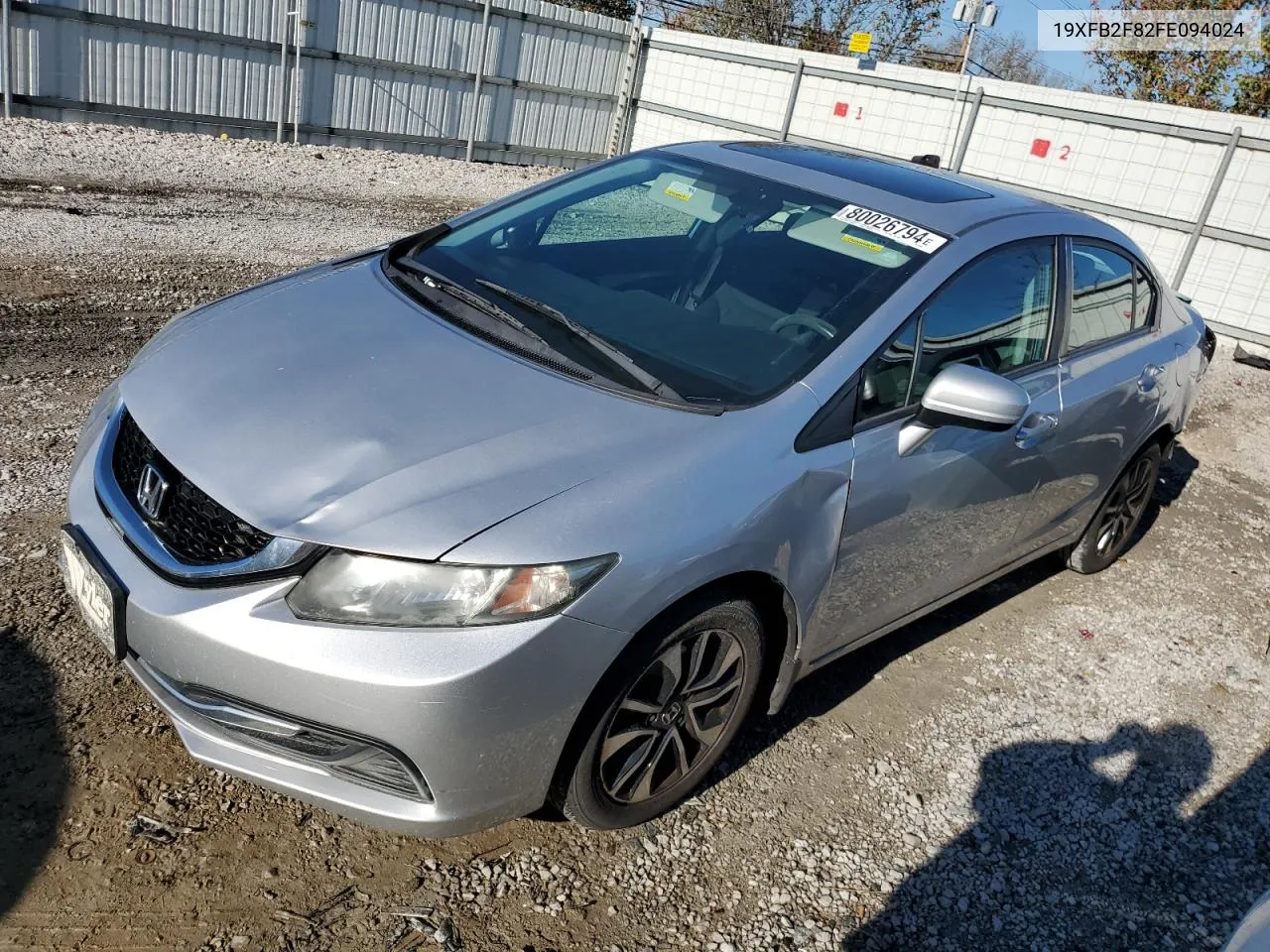 2015 Honda Civic Ex VIN: 19XFB2F82FE094024 Lot: 80026794