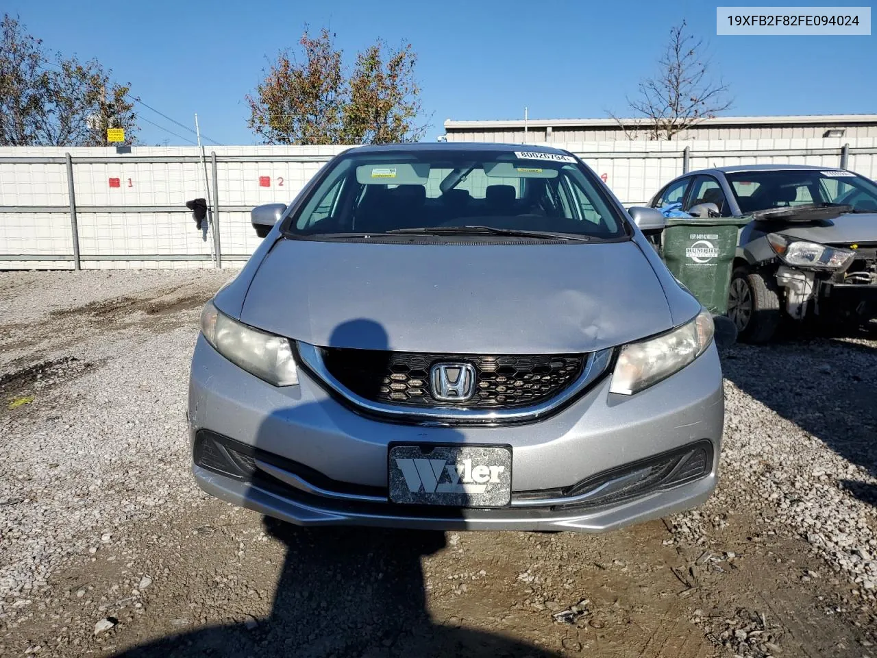 2015 Honda Civic Ex VIN: 19XFB2F82FE094024 Lot: 80026794