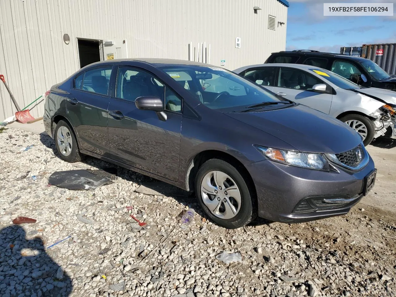 2015 Honda Civic Lx VIN: 19XFB2F58FE106294 Lot: 80101034