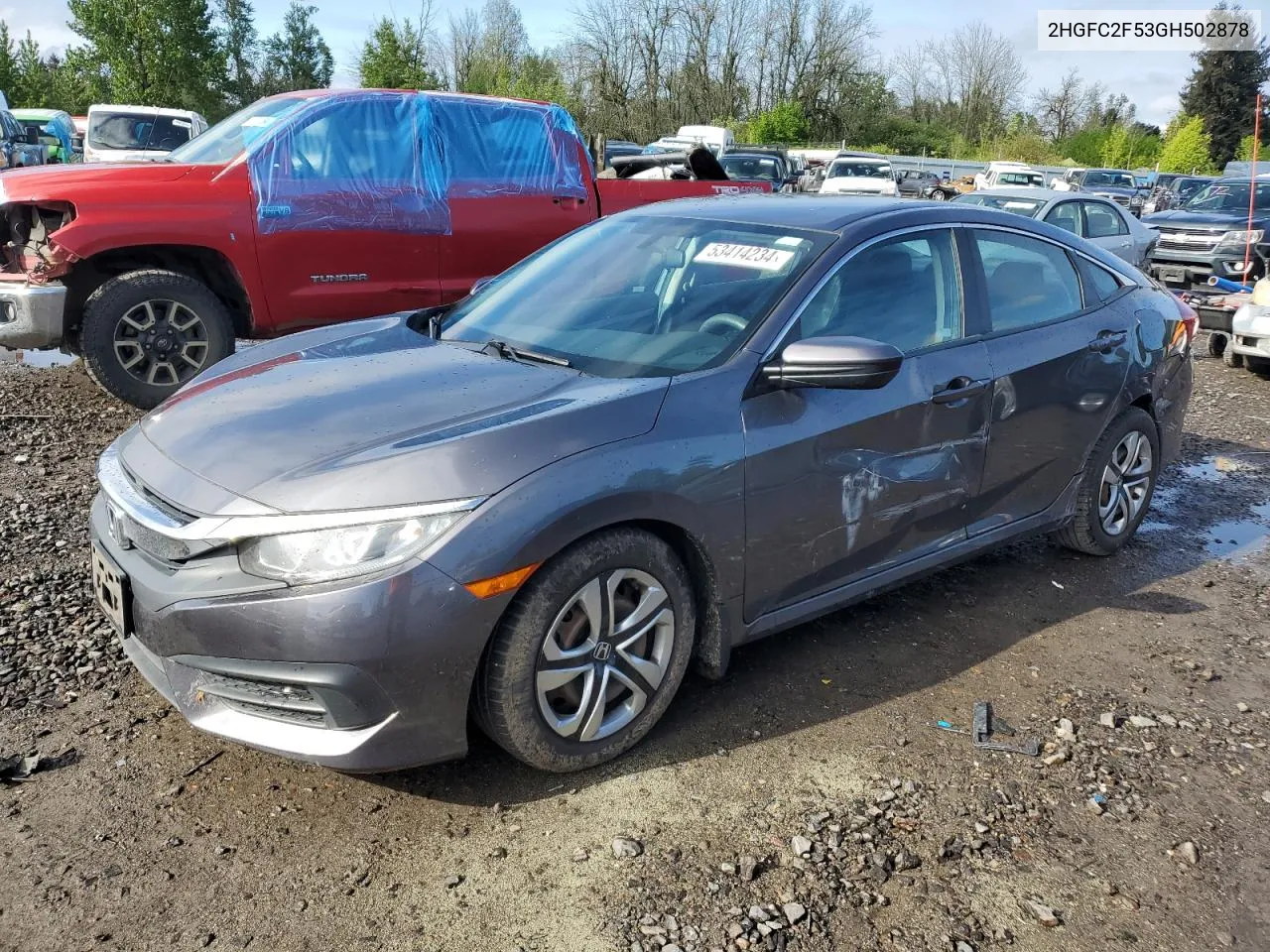 2016 Honda Civic Lx VIN: 2HGFC2F53GH502878 Lot: 53414234