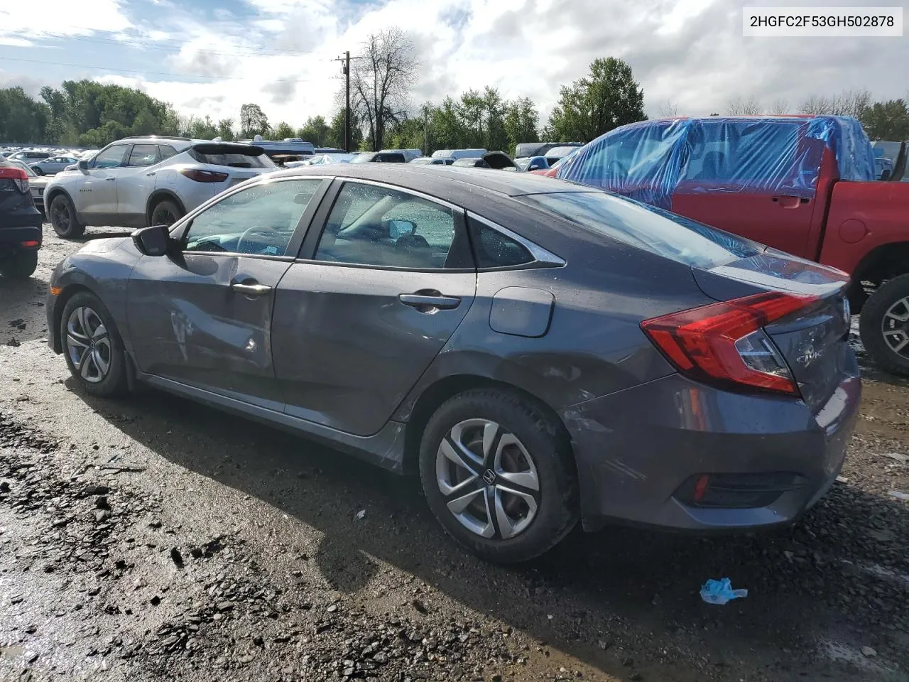 2016 Honda Civic Lx VIN: 2HGFC2F53GH502878 Lot: 53414234