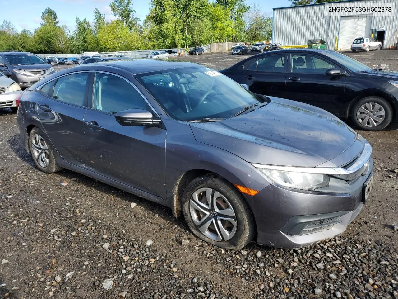 2016 Honda Civic Lx VIN: 2HGFC2F53GH502878 Lot: 53414234