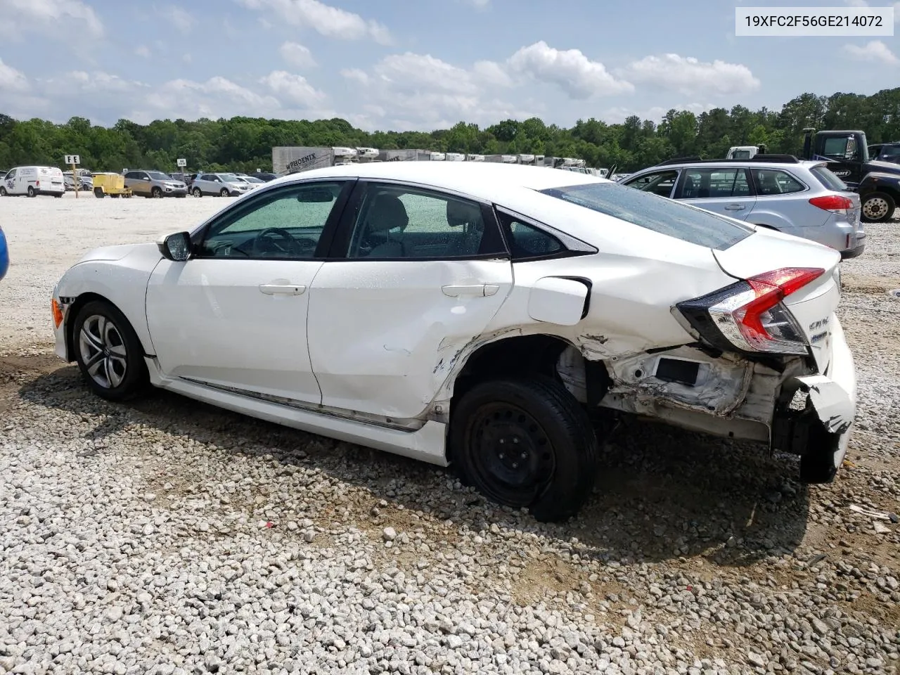 2016 Honda Civic Lx VIN: 19XFC2F56GE214072 Lot: 54233364