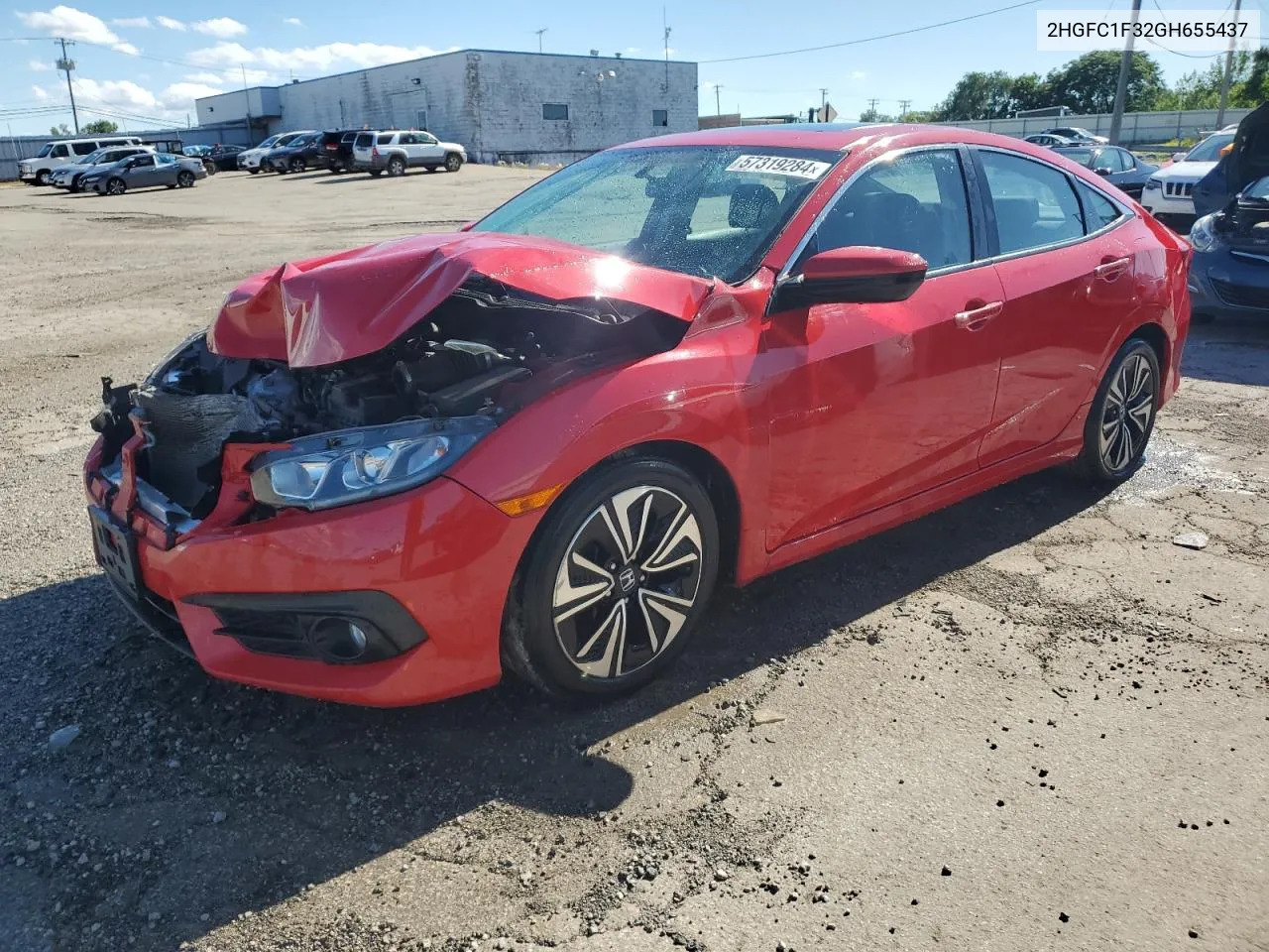 2016 Honda Civic Ex VIN: 2HGFC1F32GH655437 Lot: 57319284