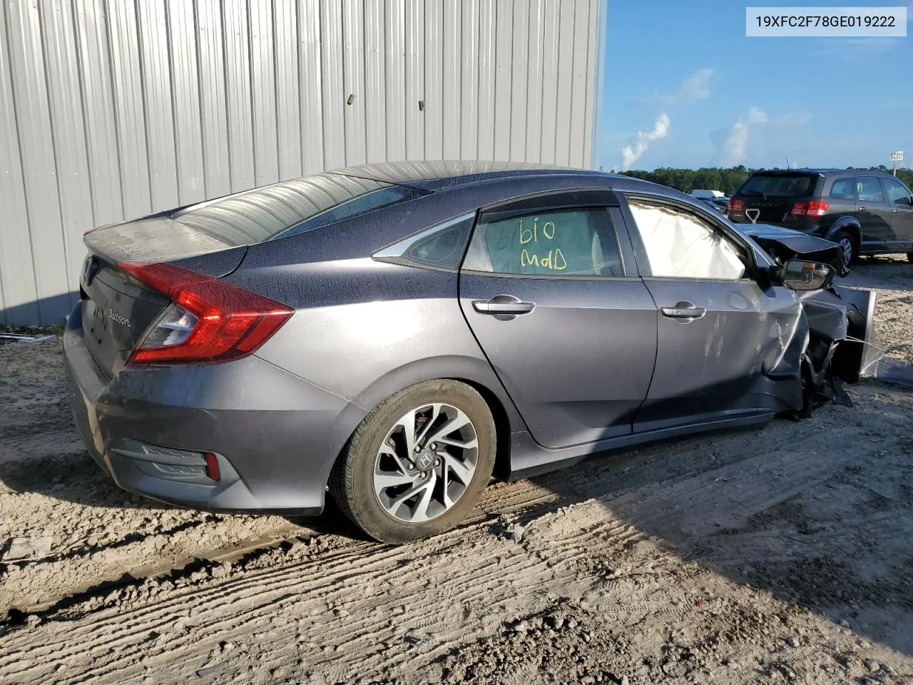 2016 Honda Civic Ex VIN: 19XFC2F78GE019222 Lot: 63800354