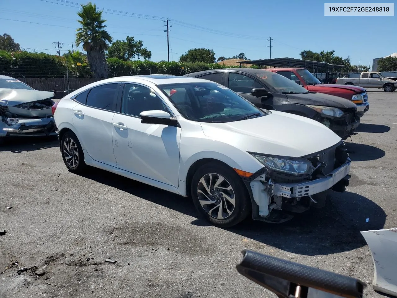 2016 Honda Civic Ex VIN: 19XFC2F72GE248818 Lot: 65436274