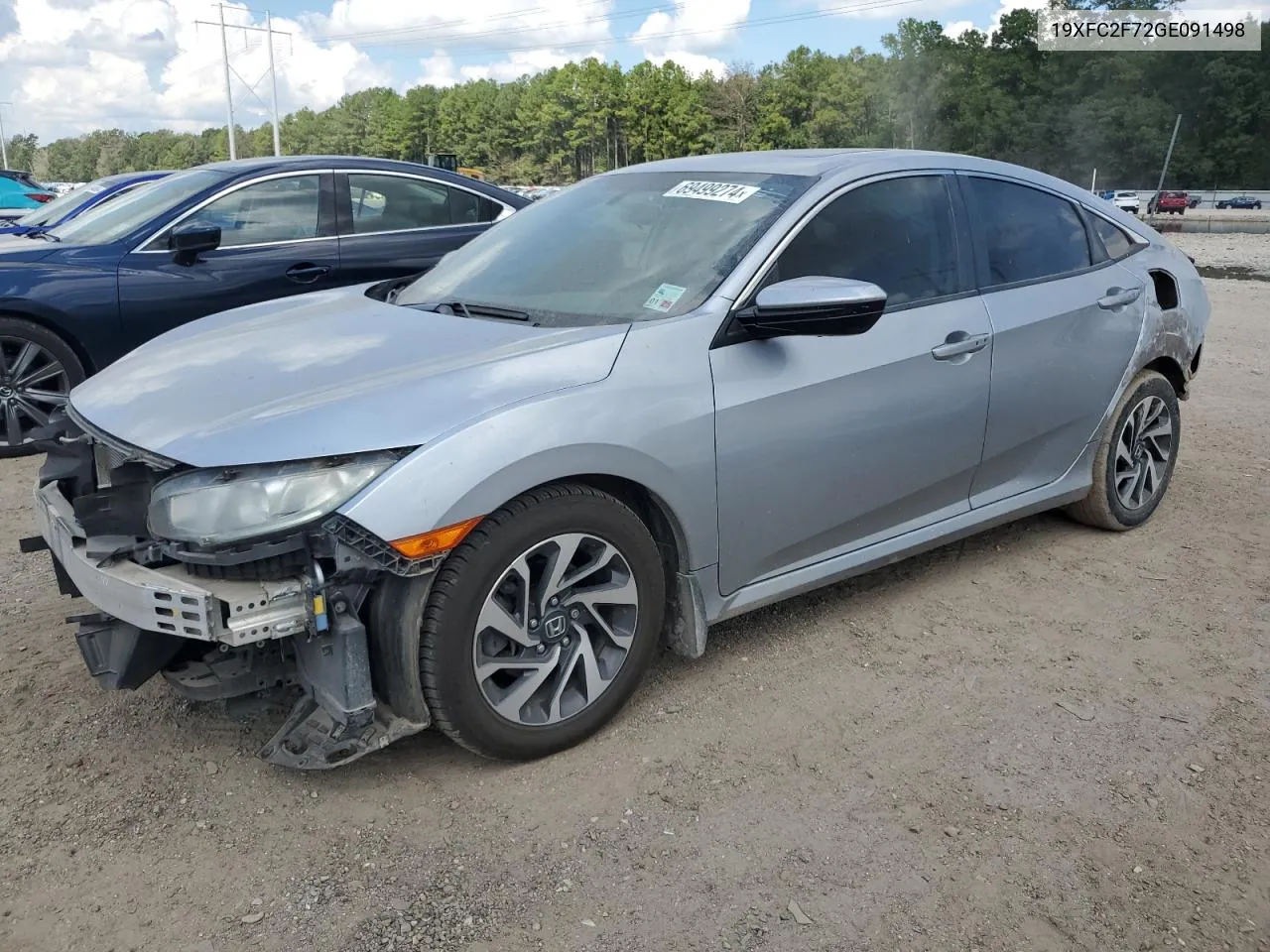 2016 Honda Civic Ex VIN: 19XFC2F72GE091498 Lot: 69499274