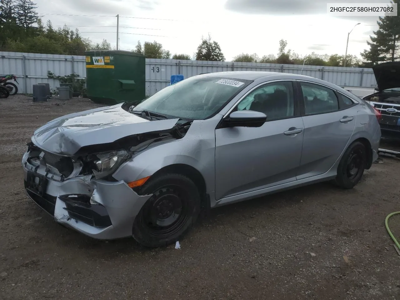 2016 Honda Civic Lx VIN: 2HGFC2F58GH027082 Lot: 72800034