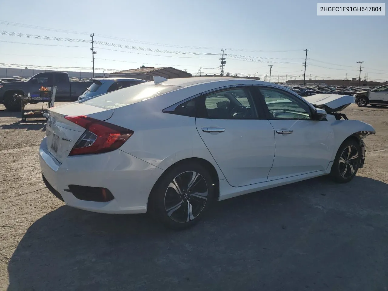 2016 Honda Civic Touring VIN: 2HGFC1F91GH647804 Lot: 73233434