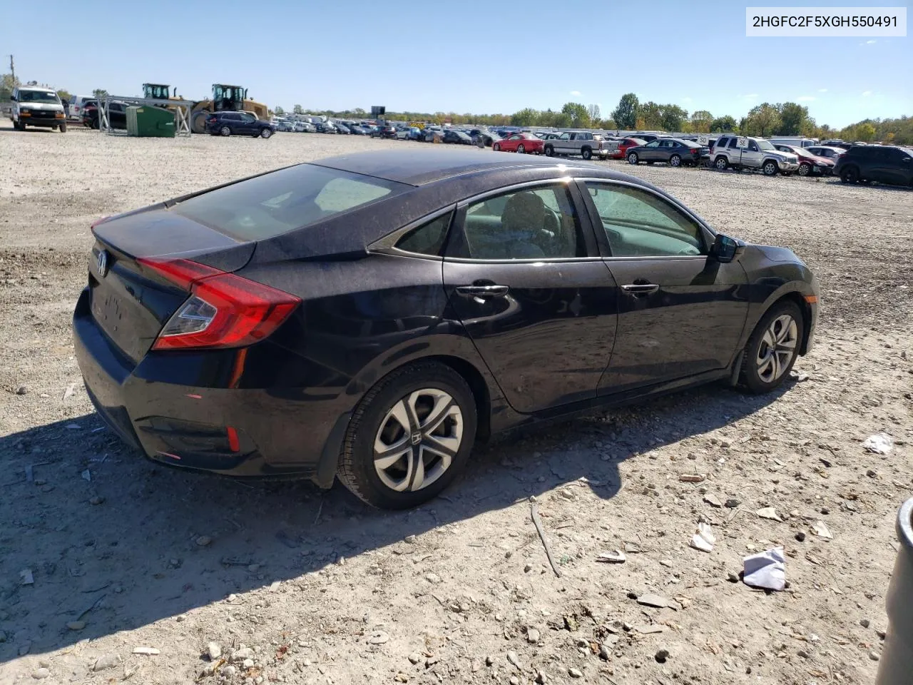 2016 Honda Civic Lx VIN: 2HGFC2F5XGH550491 Lot: 74248694