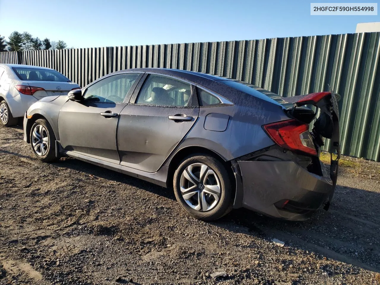 2016 Honda Civic Lx VIN: 2HGFC2F59GH554998 Lot: 75367164