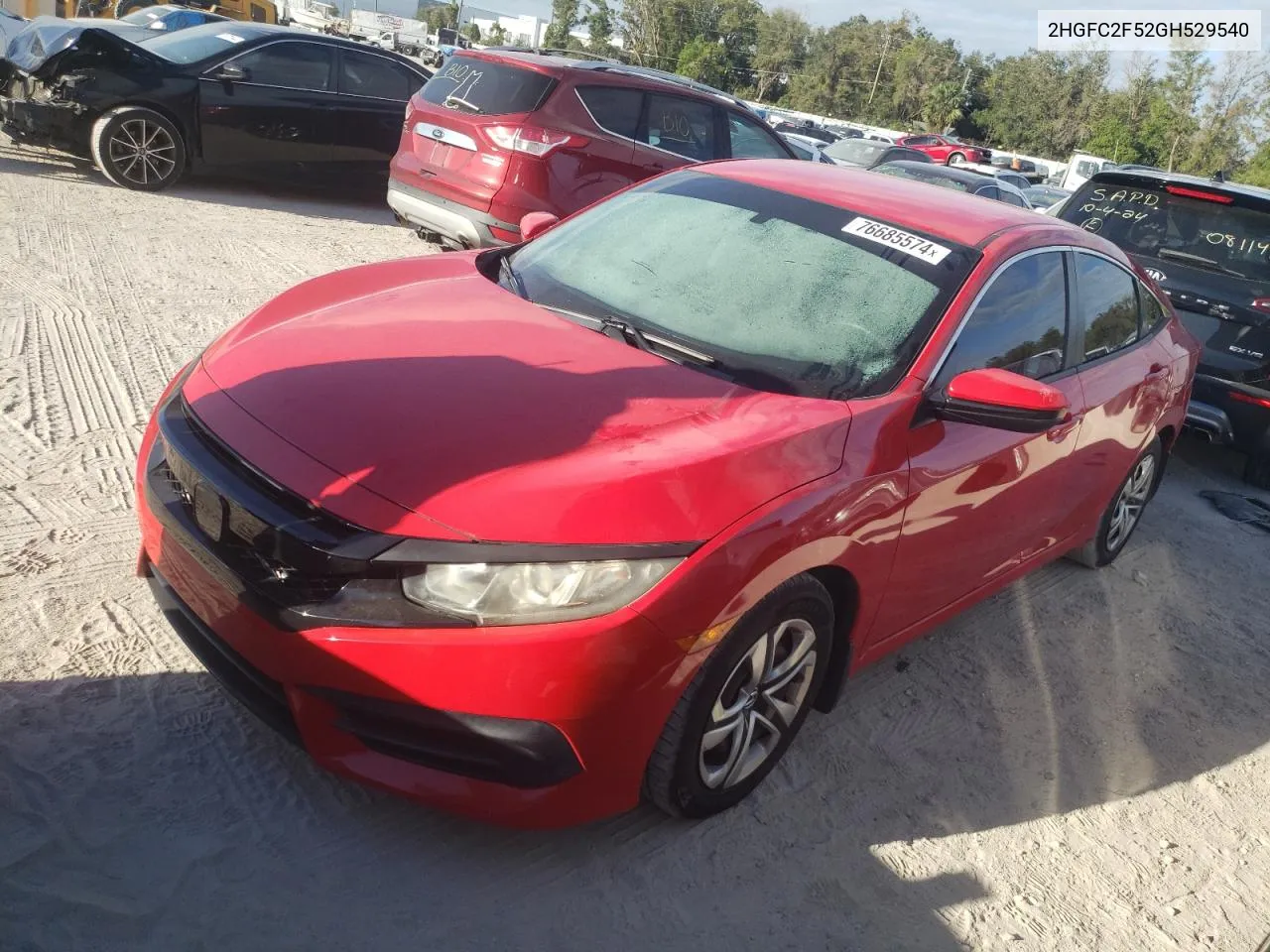 2HGFC2F52GH529540 2016 Honda Civic Lx