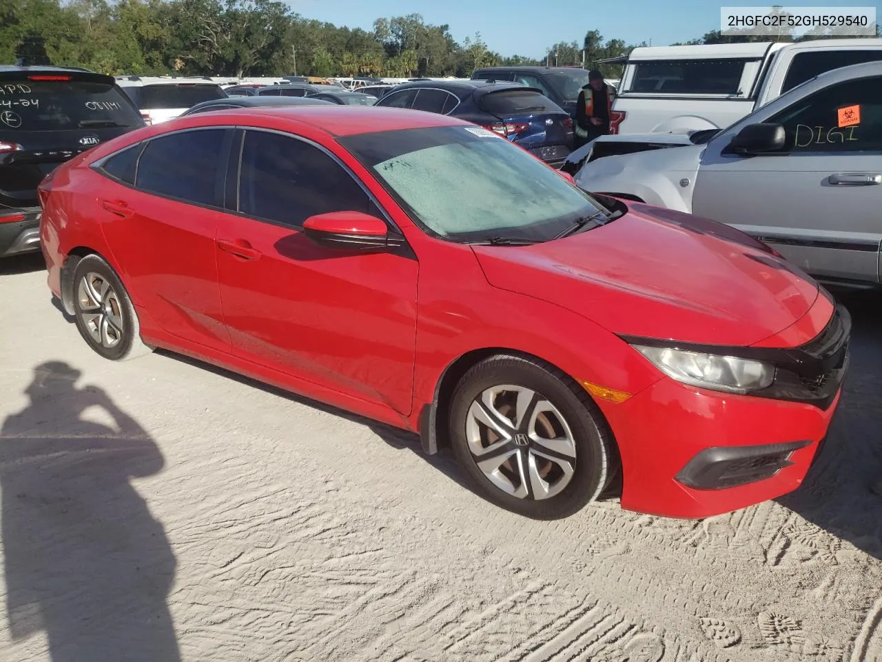 2016 Honda Civic Lx VIN: 2HGFC2F52GH529540 Lot: 76685574