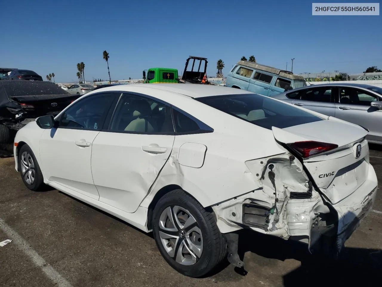 2016 Honda Civic Lx VIN: 2HGFC2F55GH560541 Lot: 77020164