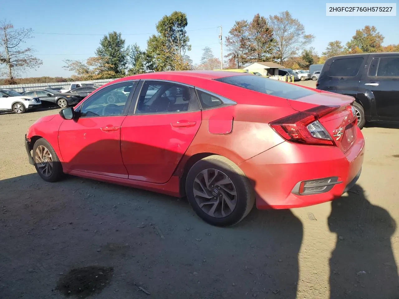 2016 Honda Civic Ex VIN: 2HGFC2F76GH575227 Lot: 77057824