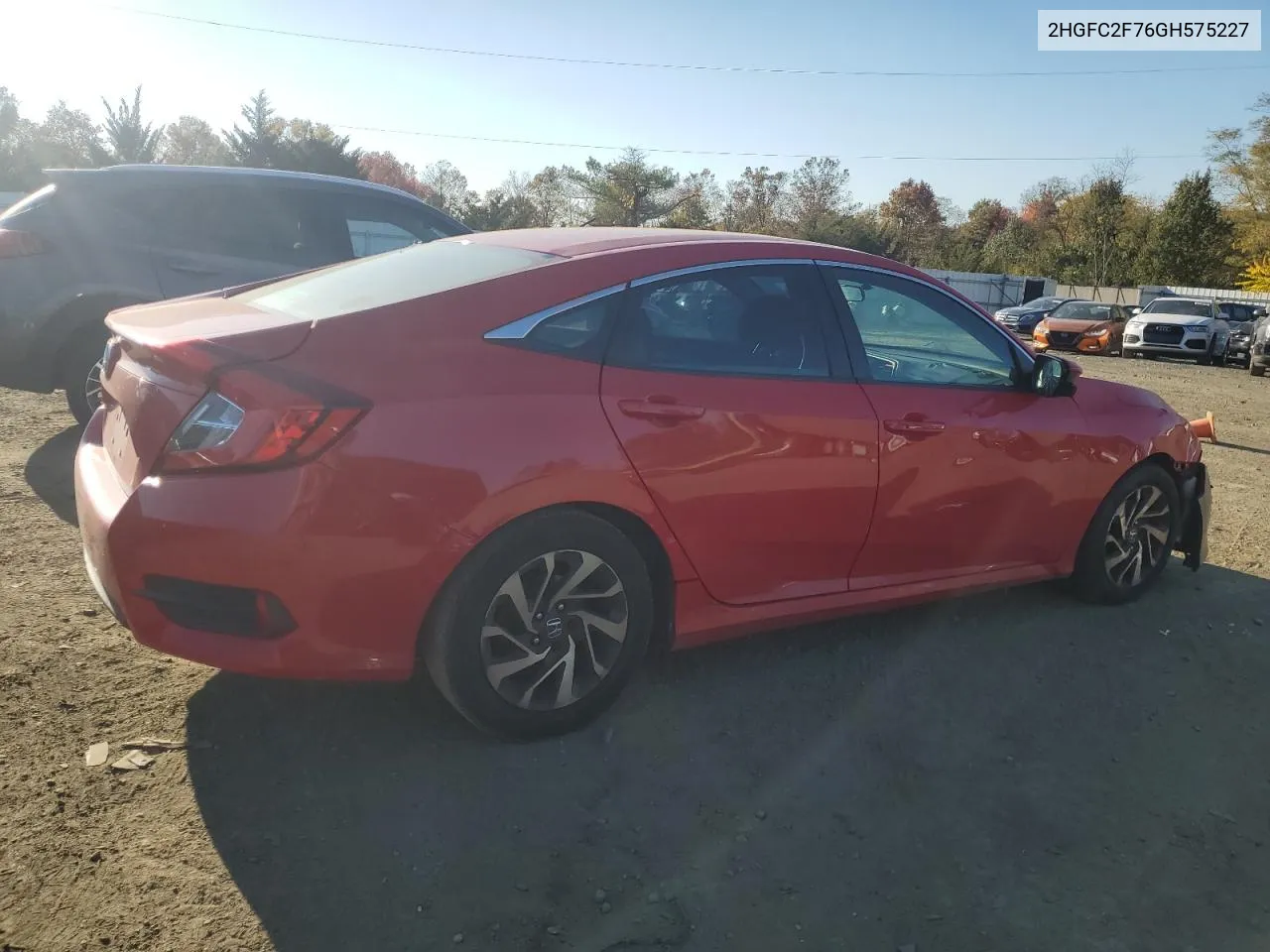 2016 Honda Civic Ex VIN: 2HGFC2F76GH575227 Lot: 77057824