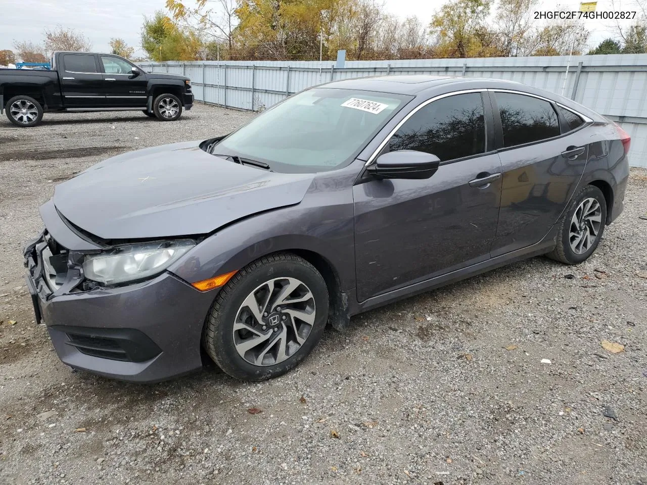 2HGFC2F74GH002827 2016 Honda Civic Ex