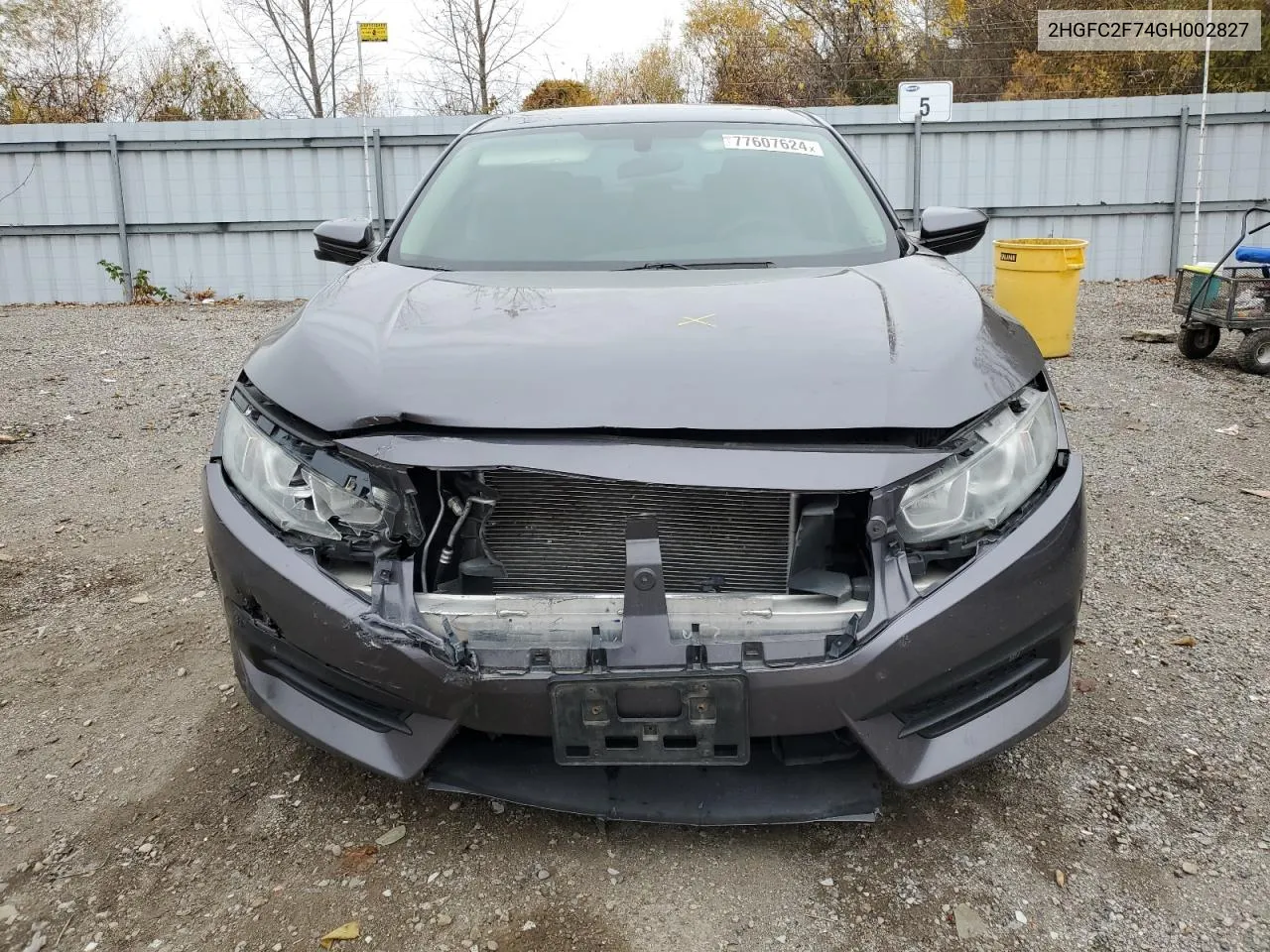 2016 Honda Civic Ex VIN: 2HGFC2F74GH002827 Lot: 77607624