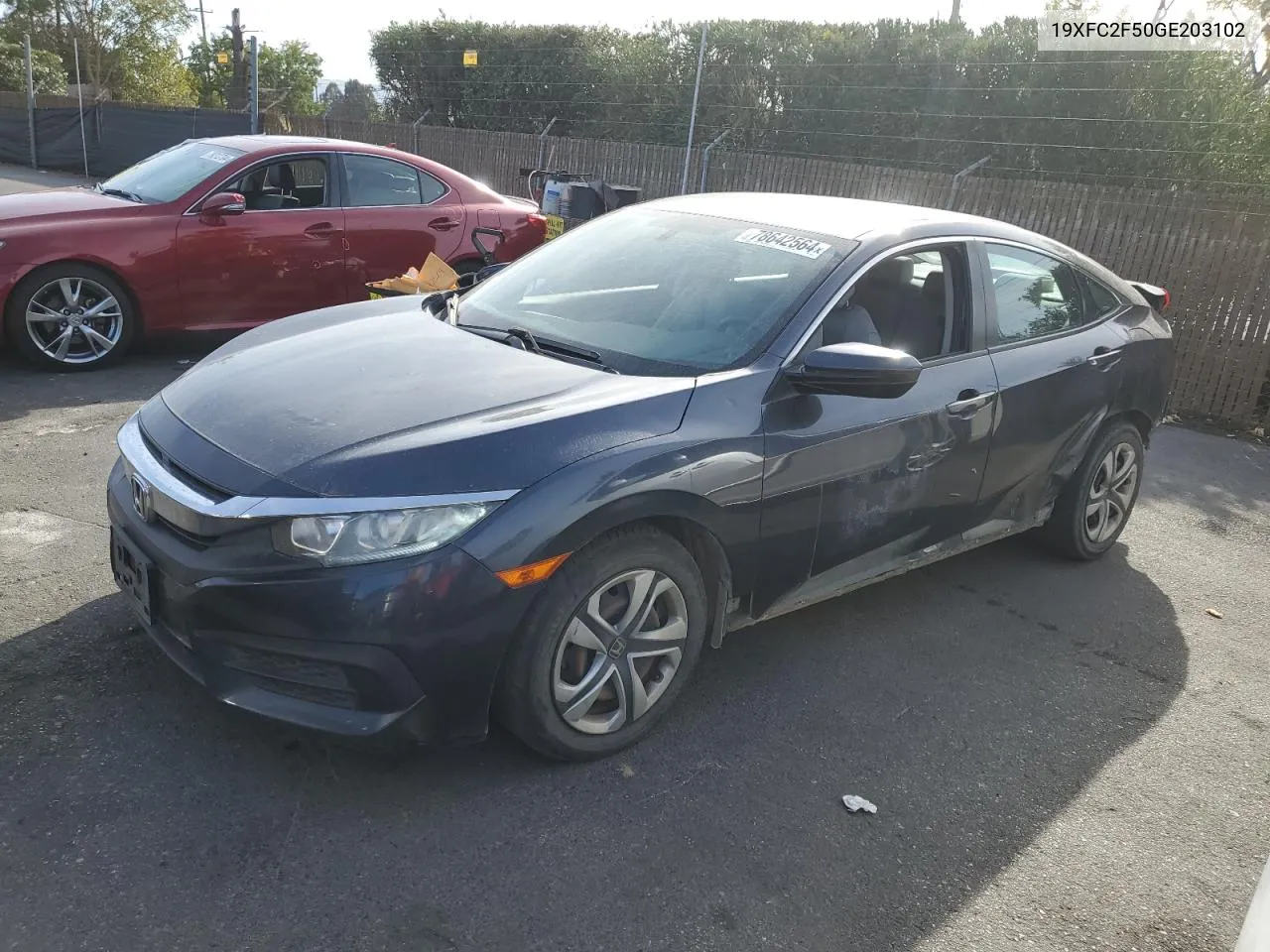 2016 Honda Civic Lx VIN: 19XFC2F50GE203102 Lot: 78642564