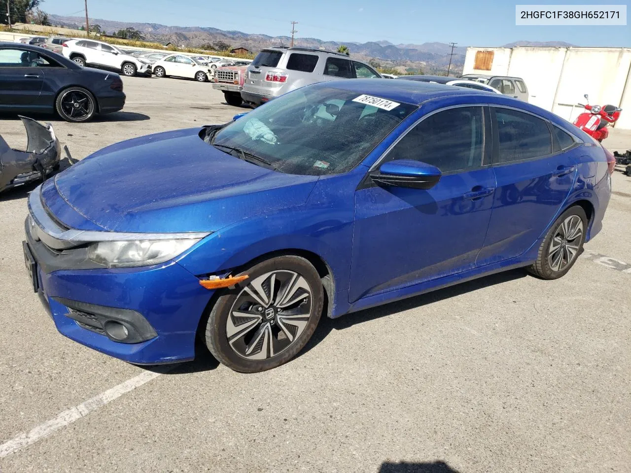 2016 Honda Civic Ex VIN: 2HGFC1F38GH652171 Lot: 78750174