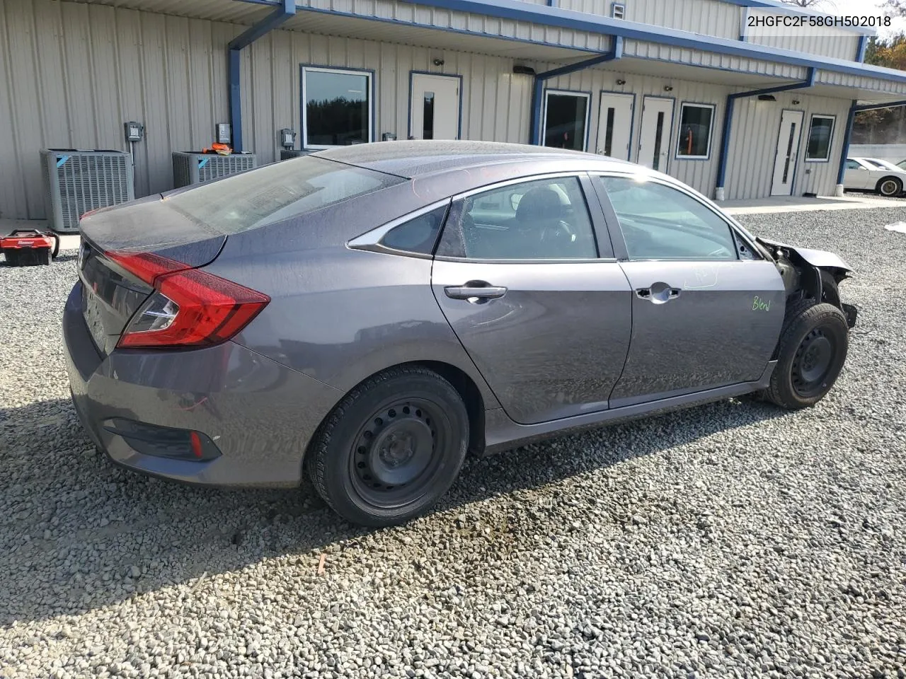 2016 Honda Civic Lx VIN: 2HGFC2F58GH502018 Lot: 79066184