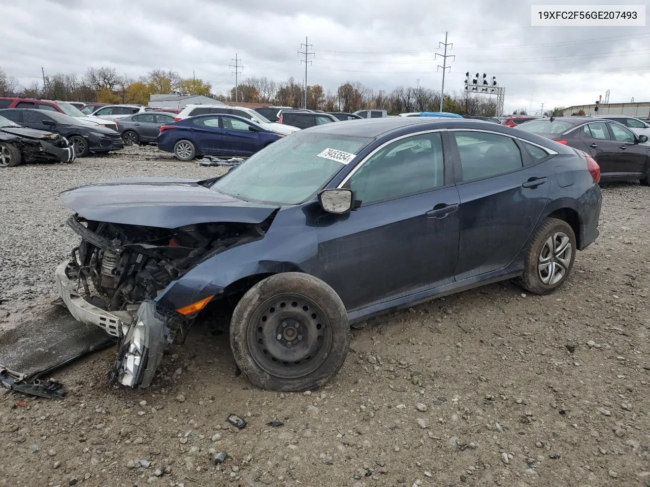 2016 Honda Civic Lx VIN: 19XFC2F56GE207493 Lot: 79453554