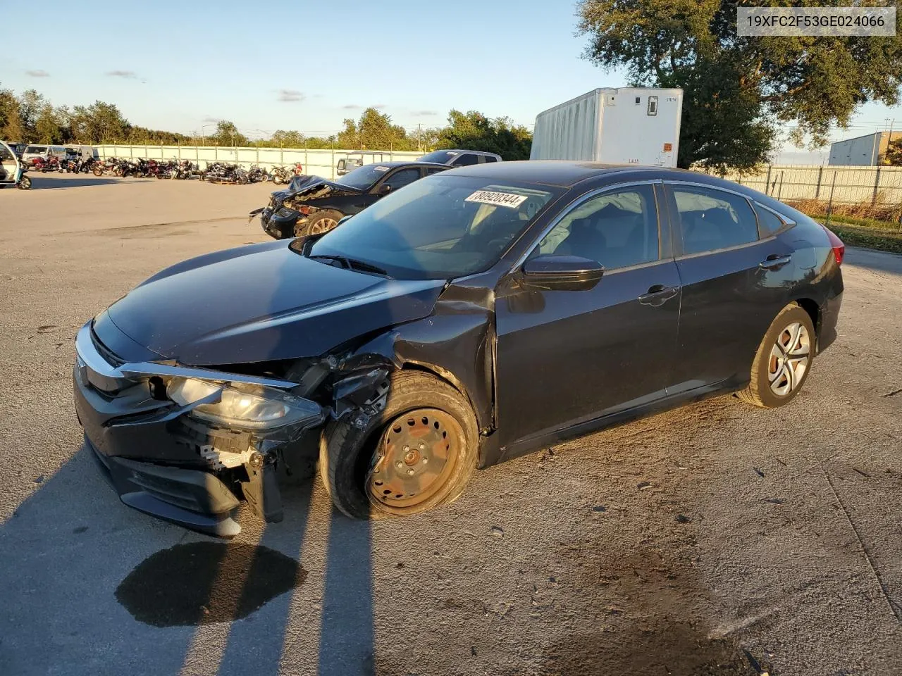 2016 Honda Civic Lx VIN: 19XFC2F53GE024066 Lot: 80920344