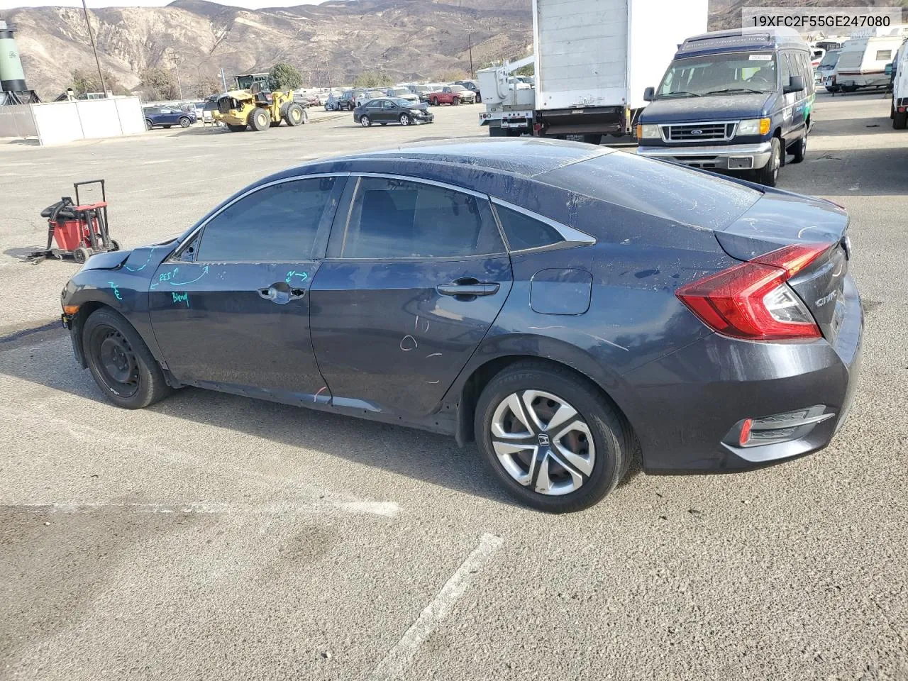 2016 Honda Civic Lx VIN: 19XFC2F55GE247080 Lot: 81295954