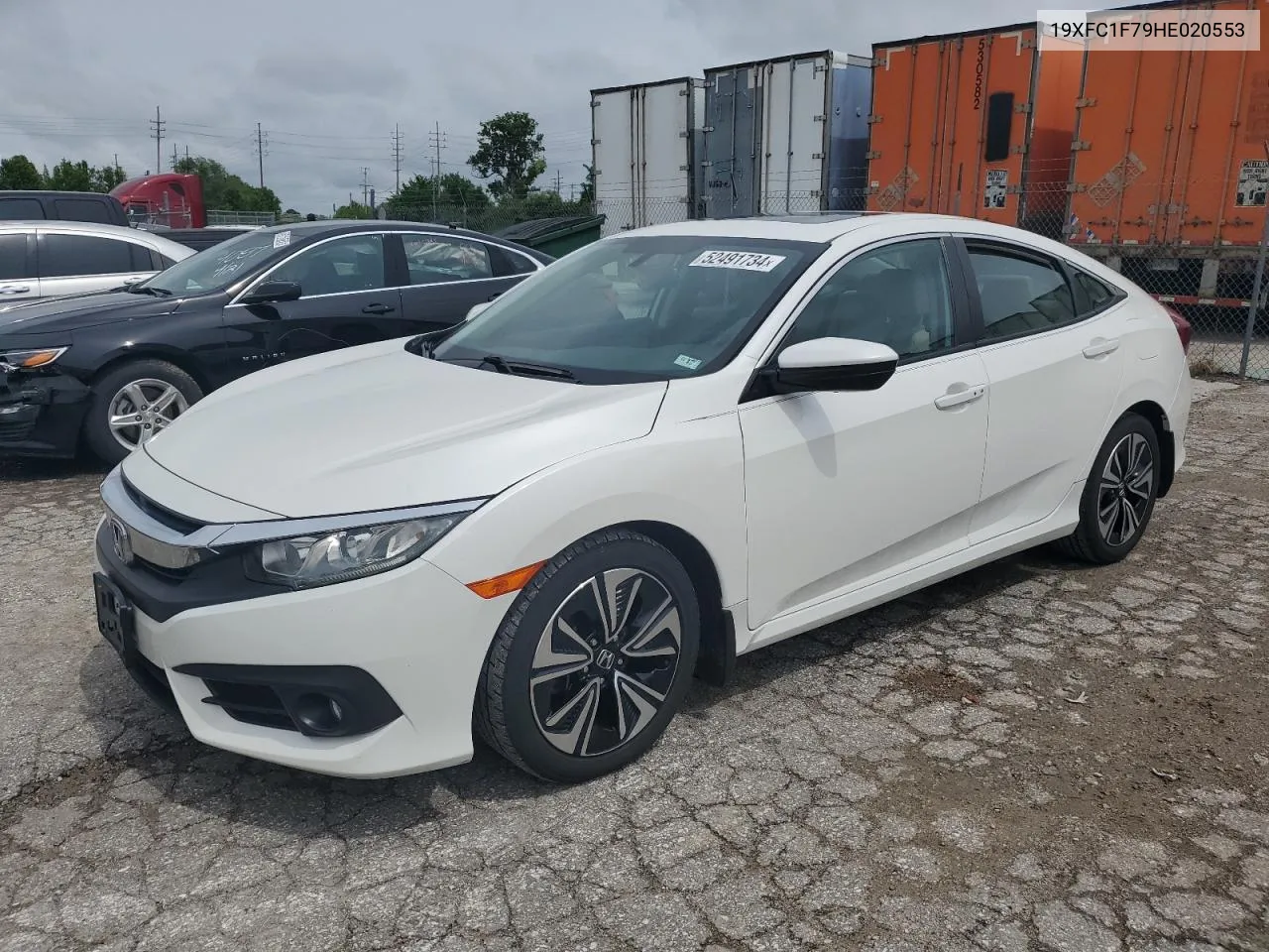 2017 Honda Civic Exl VIN: 19XFC1F79HE020553 Lot: 52491734