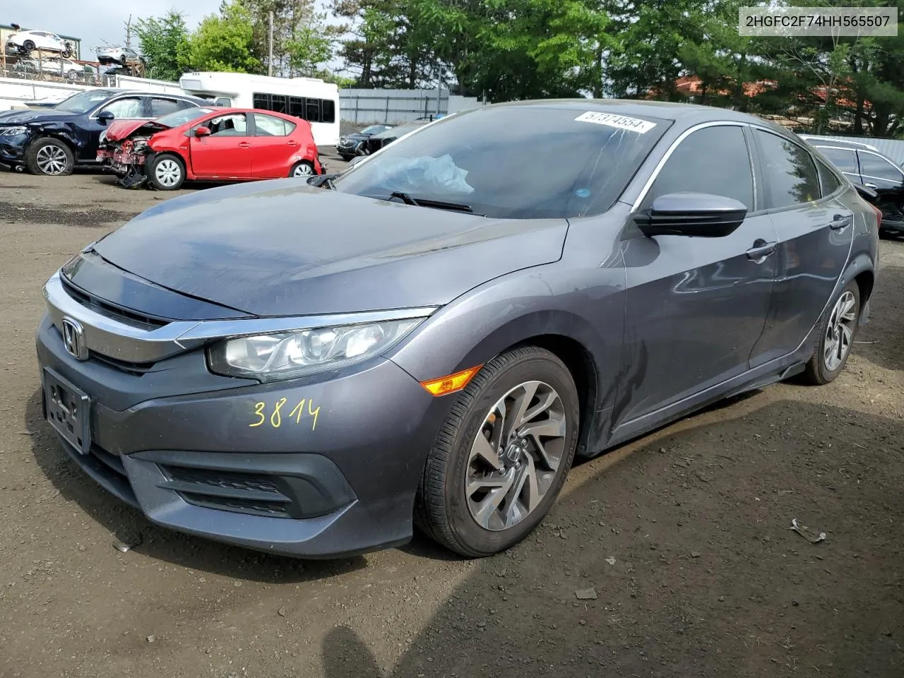 2017 Honda Civic Ex VIN: 2HGFC2F74HH565507 Lot: 57374554