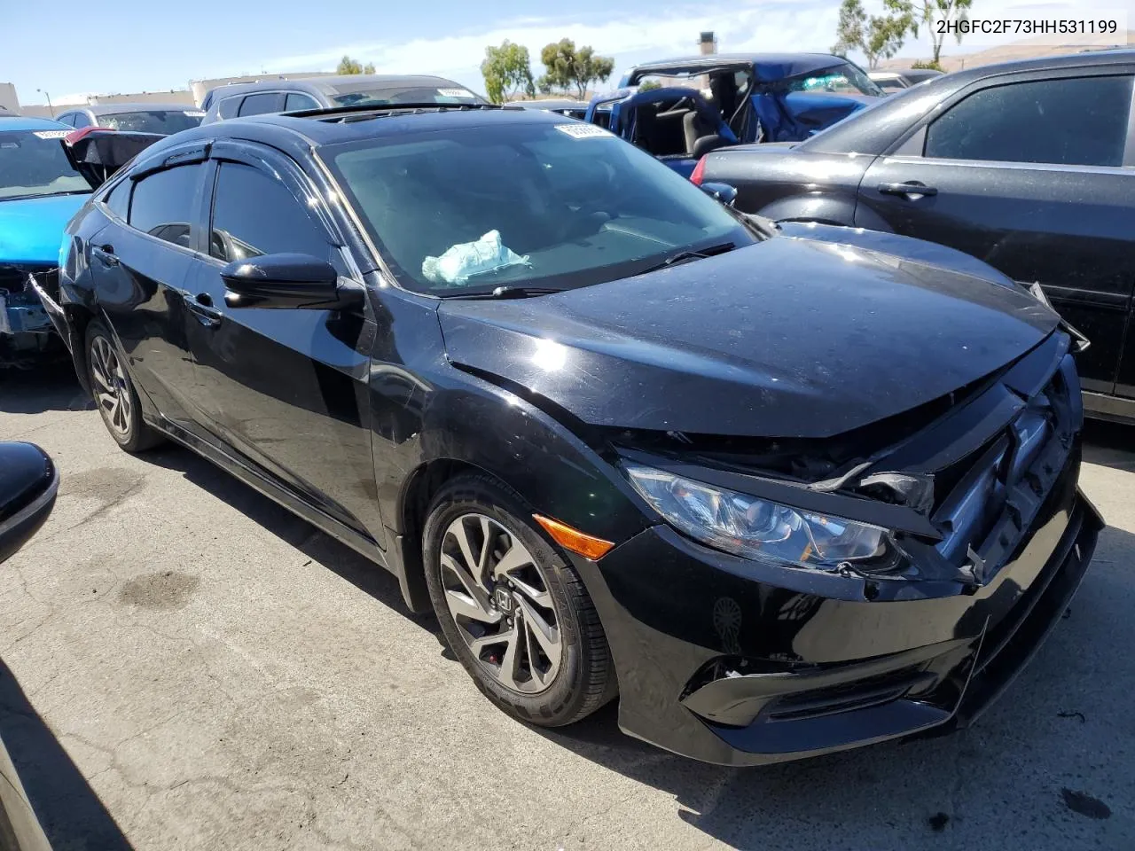 2017 Honda Civic Ex VIN: 2HGFC2F73HH531199 Lot: 60566854