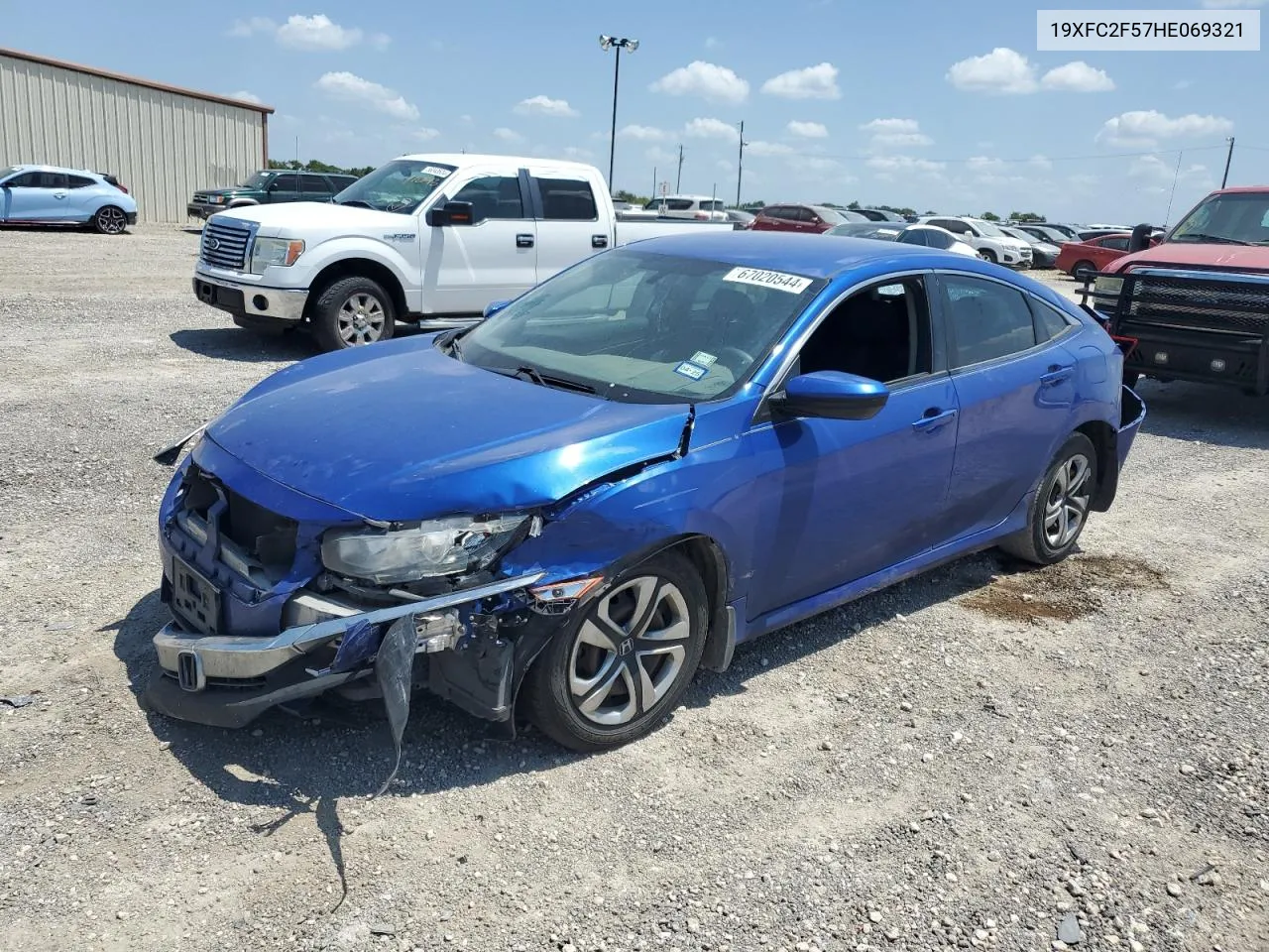 2017 Honda Civic Lx VIN: 19XFC2F57HE069321 Lot: 67020544