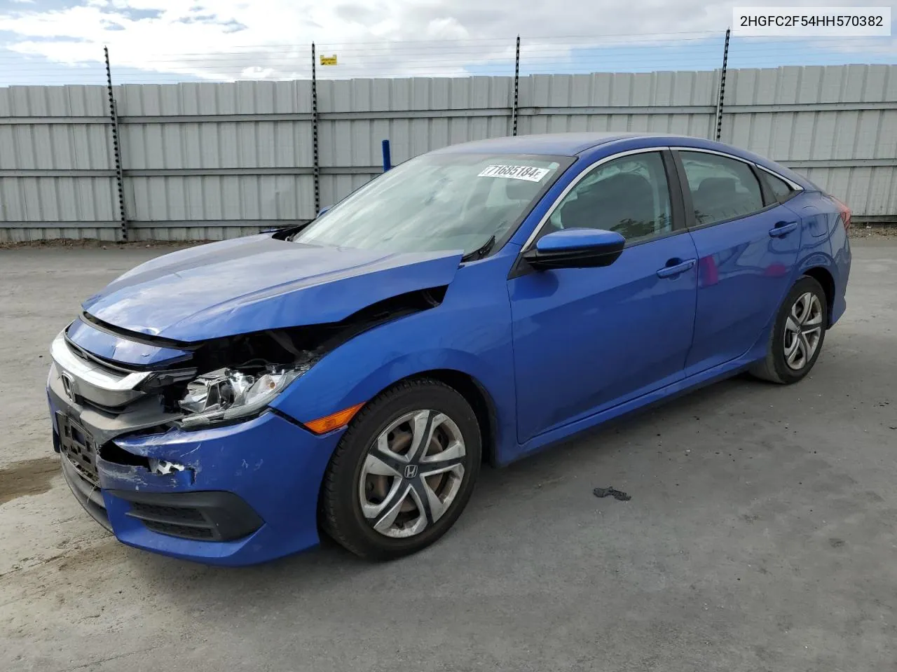 2017 Honda Civic Lx VIN: 2HGFC2F54HH570382 Lot: 71685184