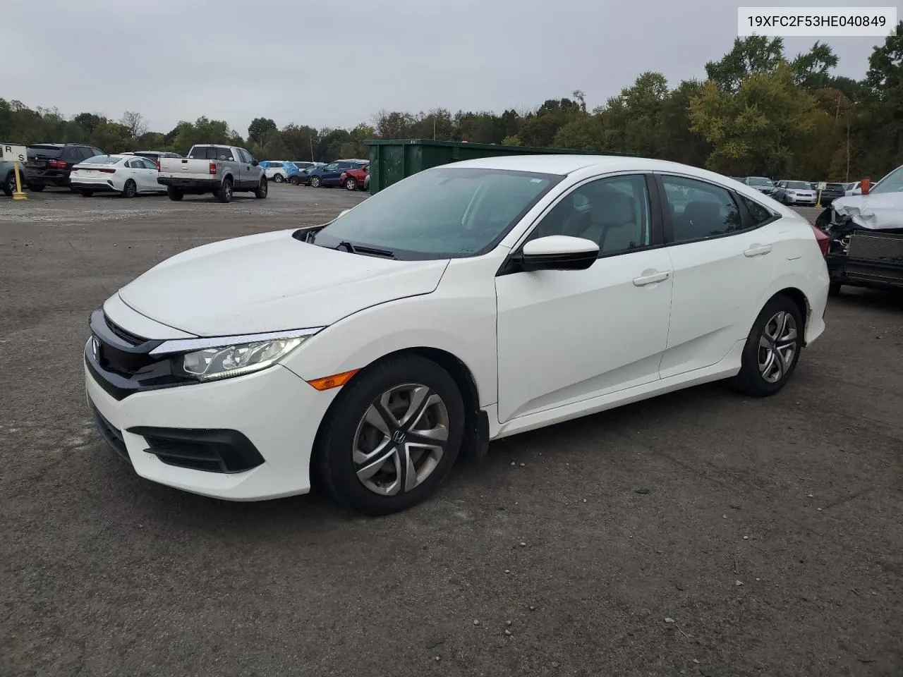 2017 Honda Civic Lx VIN: 19XFC2F53HE040849 Lot: 72227044