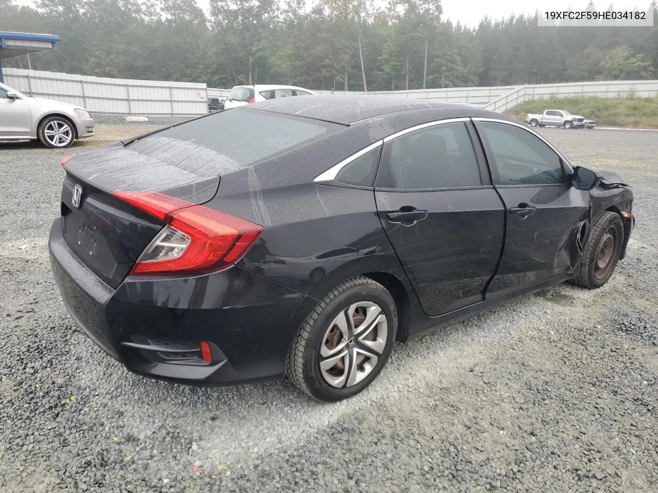 2017 Honda Civic Lx VIN: 19XFC2F59HE034182 Lot: 72425454