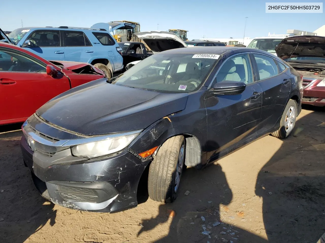 2017 Honda Civic Lx VIN: 2HGFC2F50HH503729 Lot: 72980634