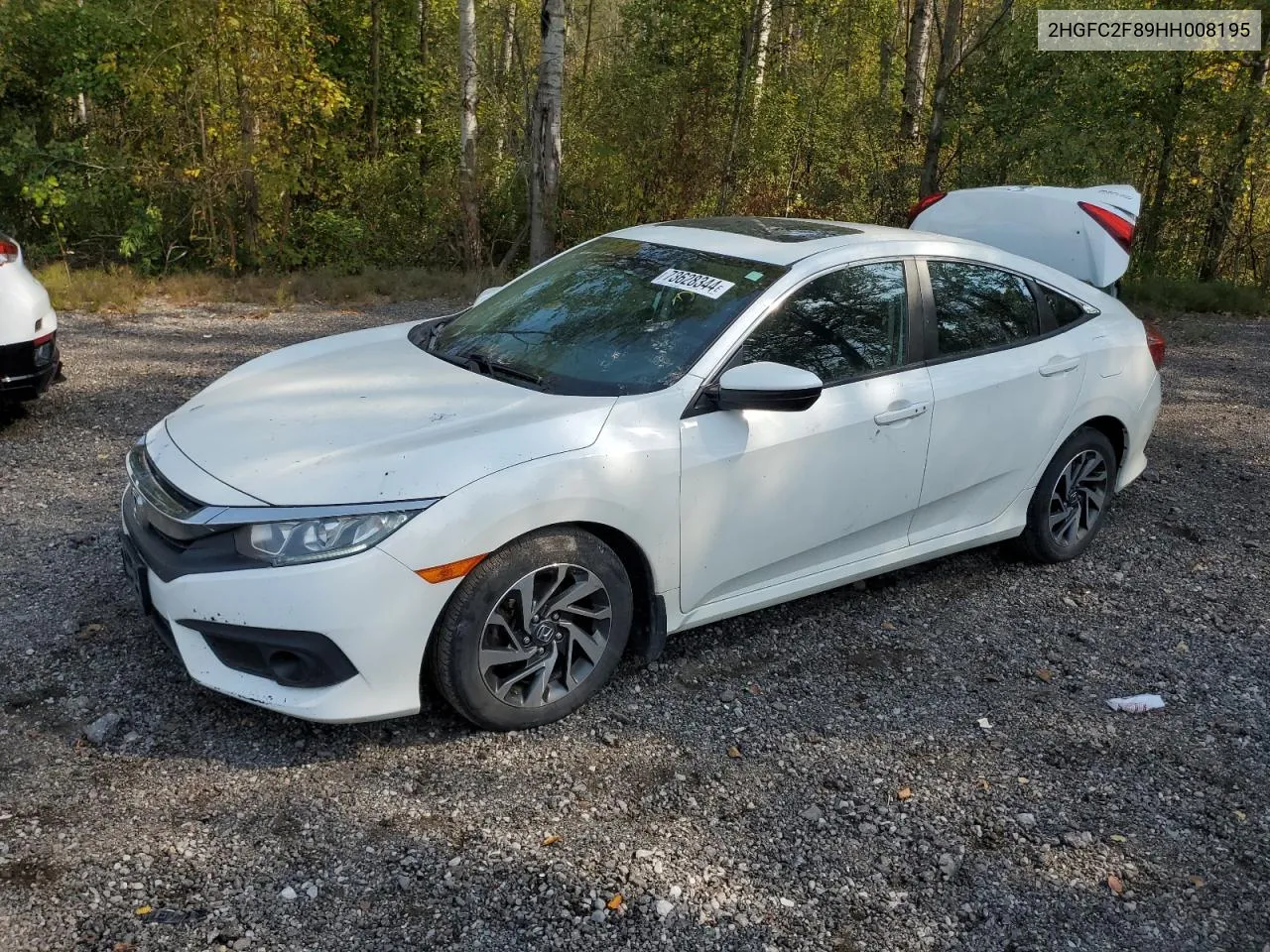 2017 Honda Civic Ex VIN: 2HGFC2F89HH008195 Lot: 73628344