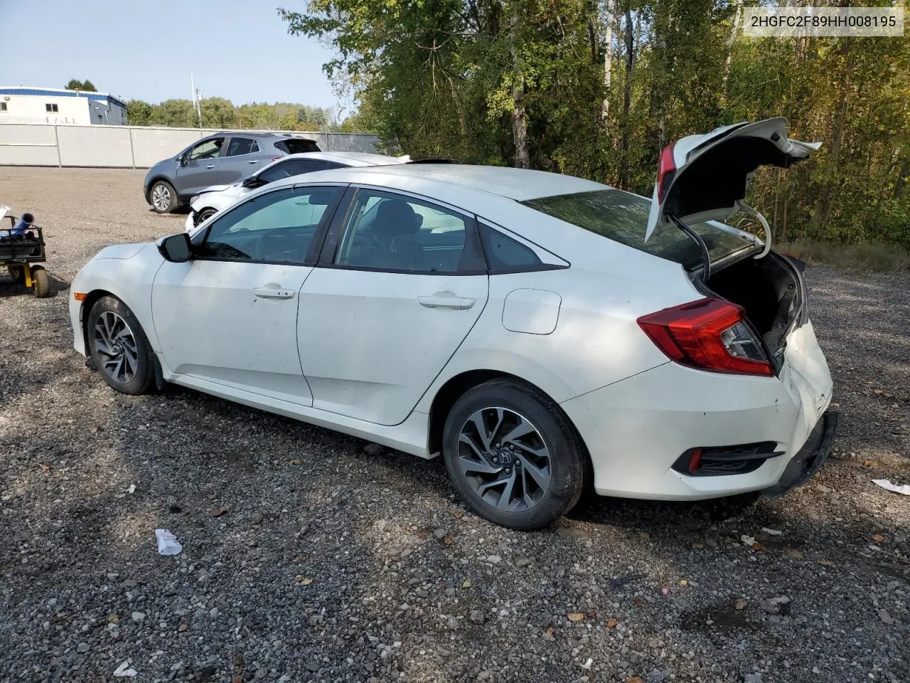 2017 Honda Civic Ex VIN: 2HGFC2F89HH008195 Lot: 73628344