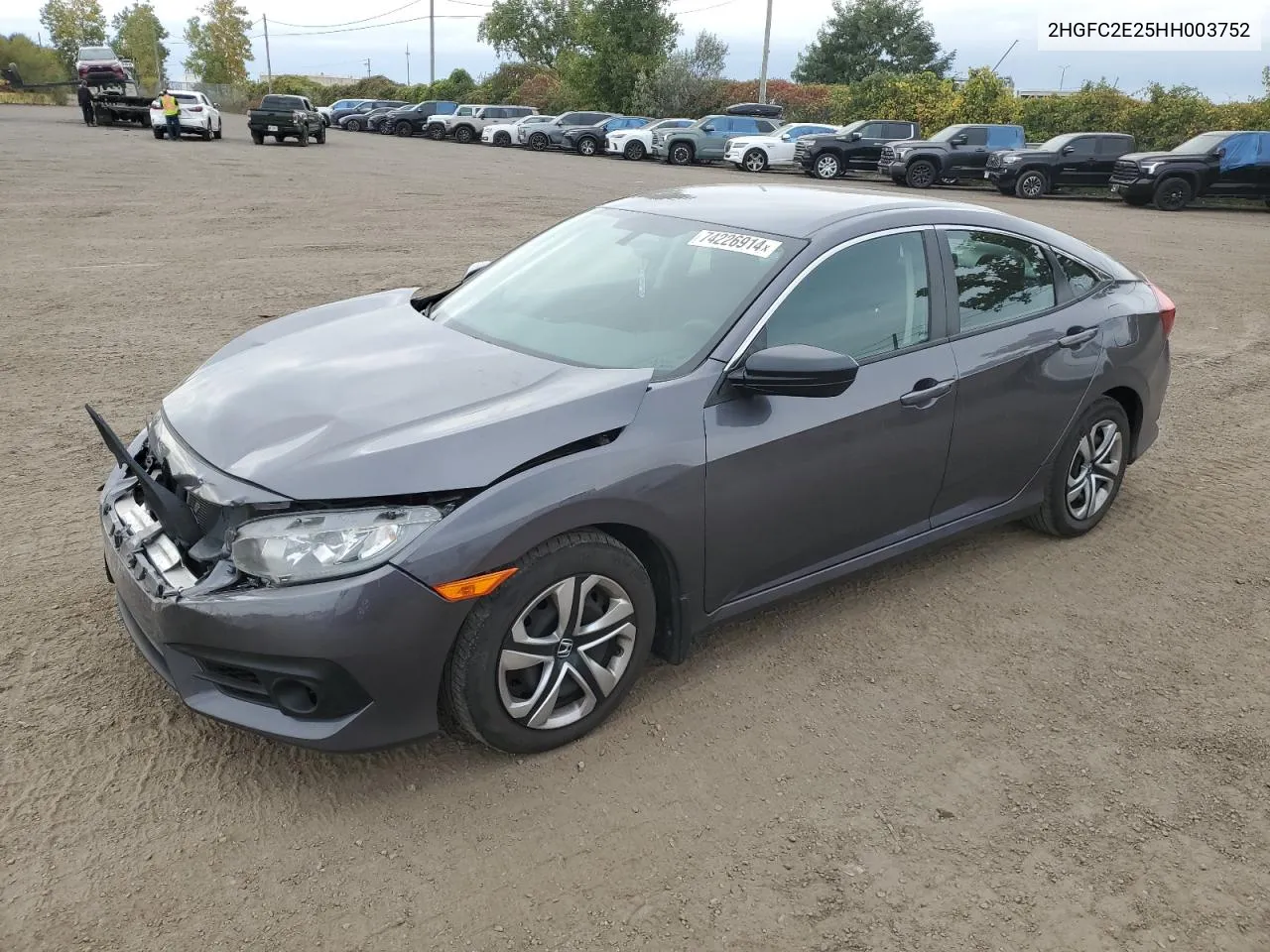 2017 Honda Civic Dx VIN: 2HGFC2E25HH003752 Lot: 74226914