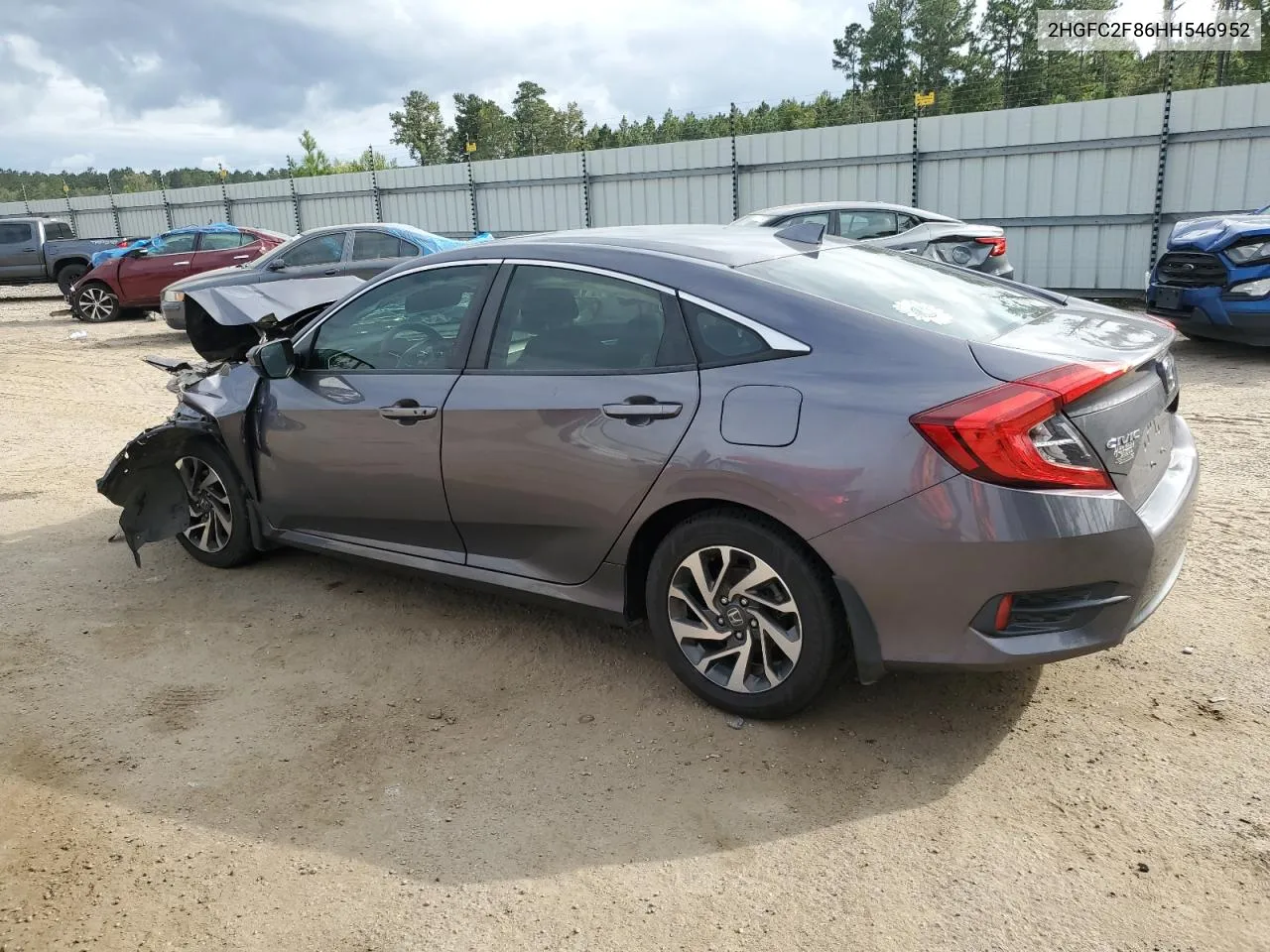 2017 Honda Civic Ex VIN: 2HGFC2F86HH546952 Lot: 74458584