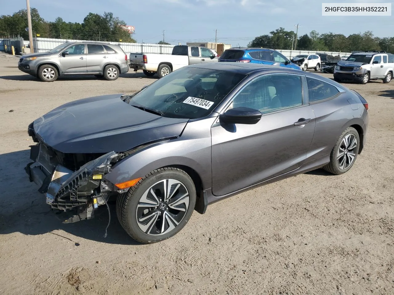 2017 Honda Civic Ex VIN: 2HGFC3B35HH352221 Lot: 75497034