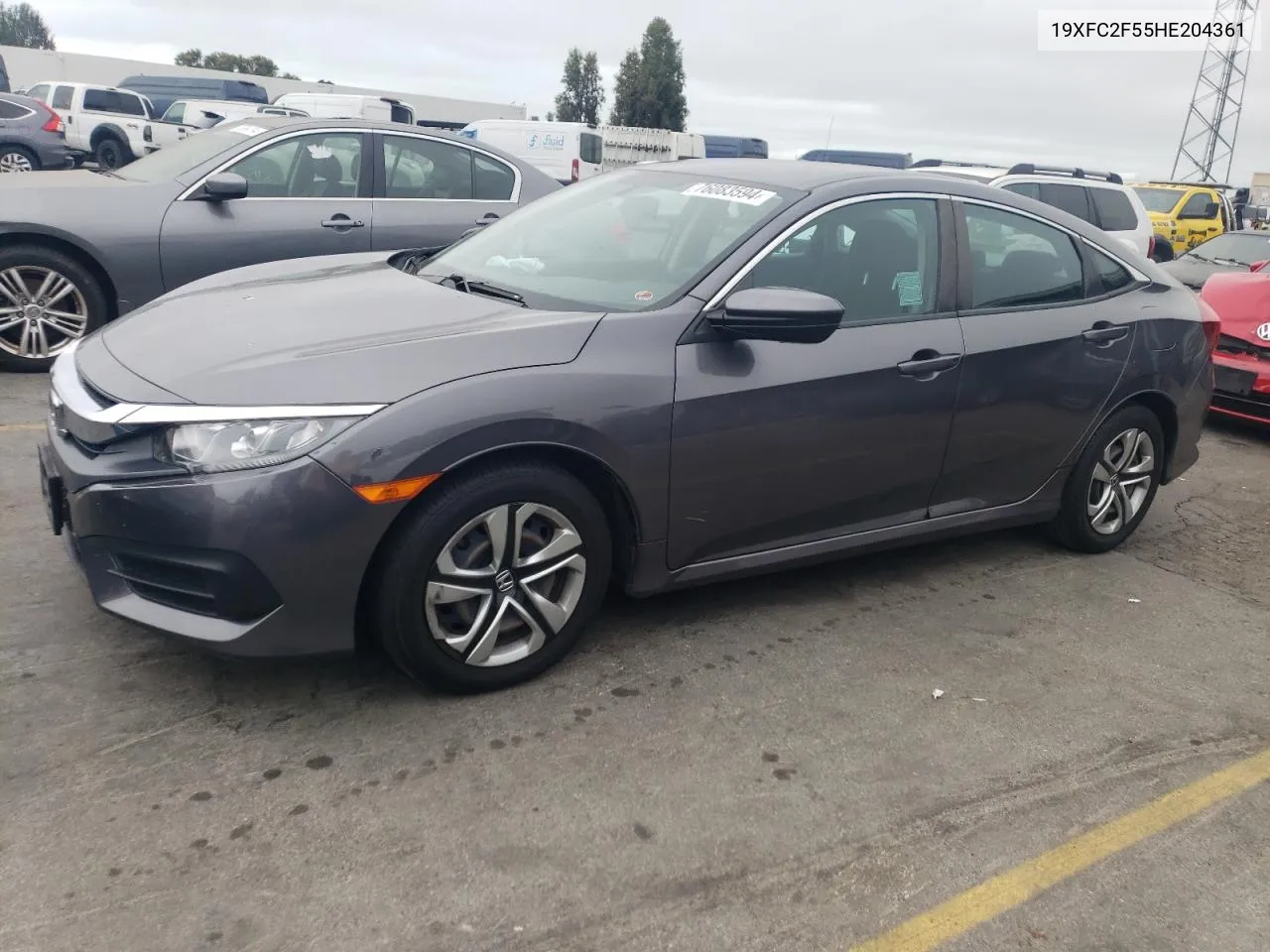 2017 Honda Civic Lx VIN: 19XFC2F55HE204361 Lot: 76083594