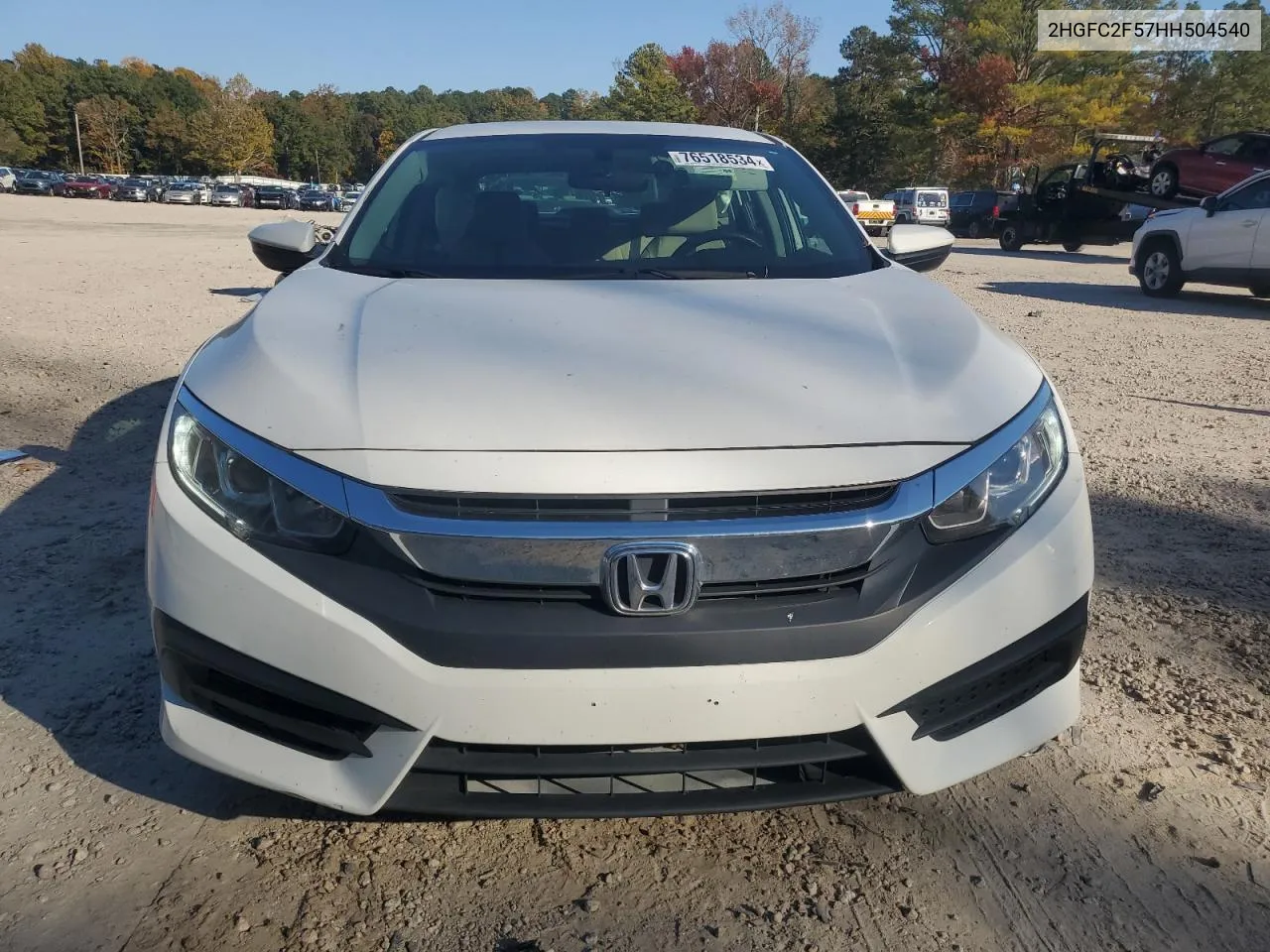 2017 Honda Civic Lx VIN: 2HGFC2F57HH504540 Lot: 76518534