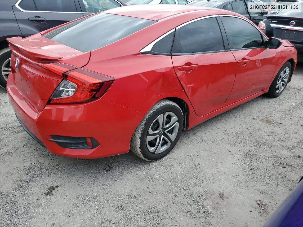 2HGFC2F52HH511136 2017 Honda Civic Lx