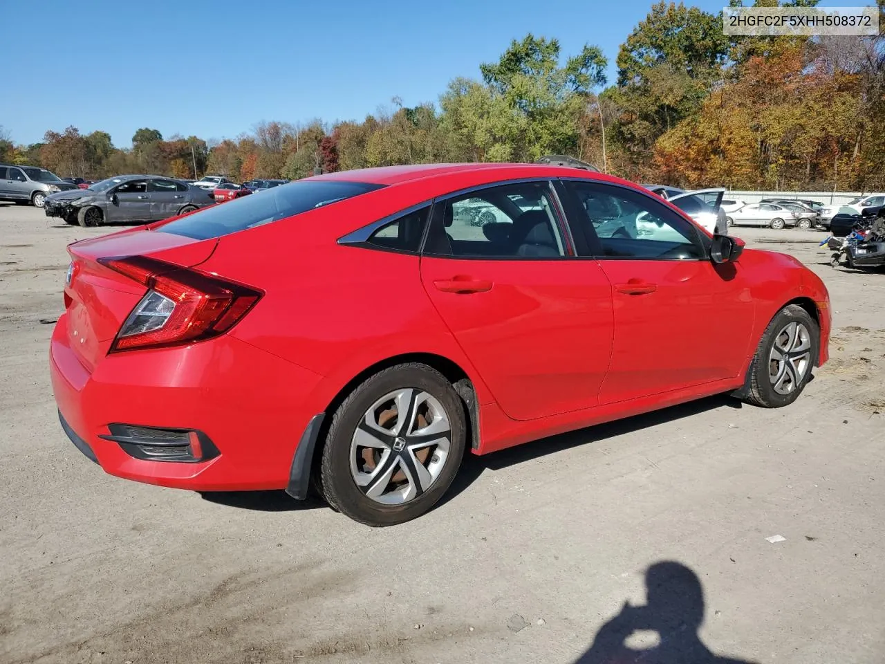 2017 Honda Civic Lx VIN: 2HGFC2F5XHH508372 Lot: 76925274