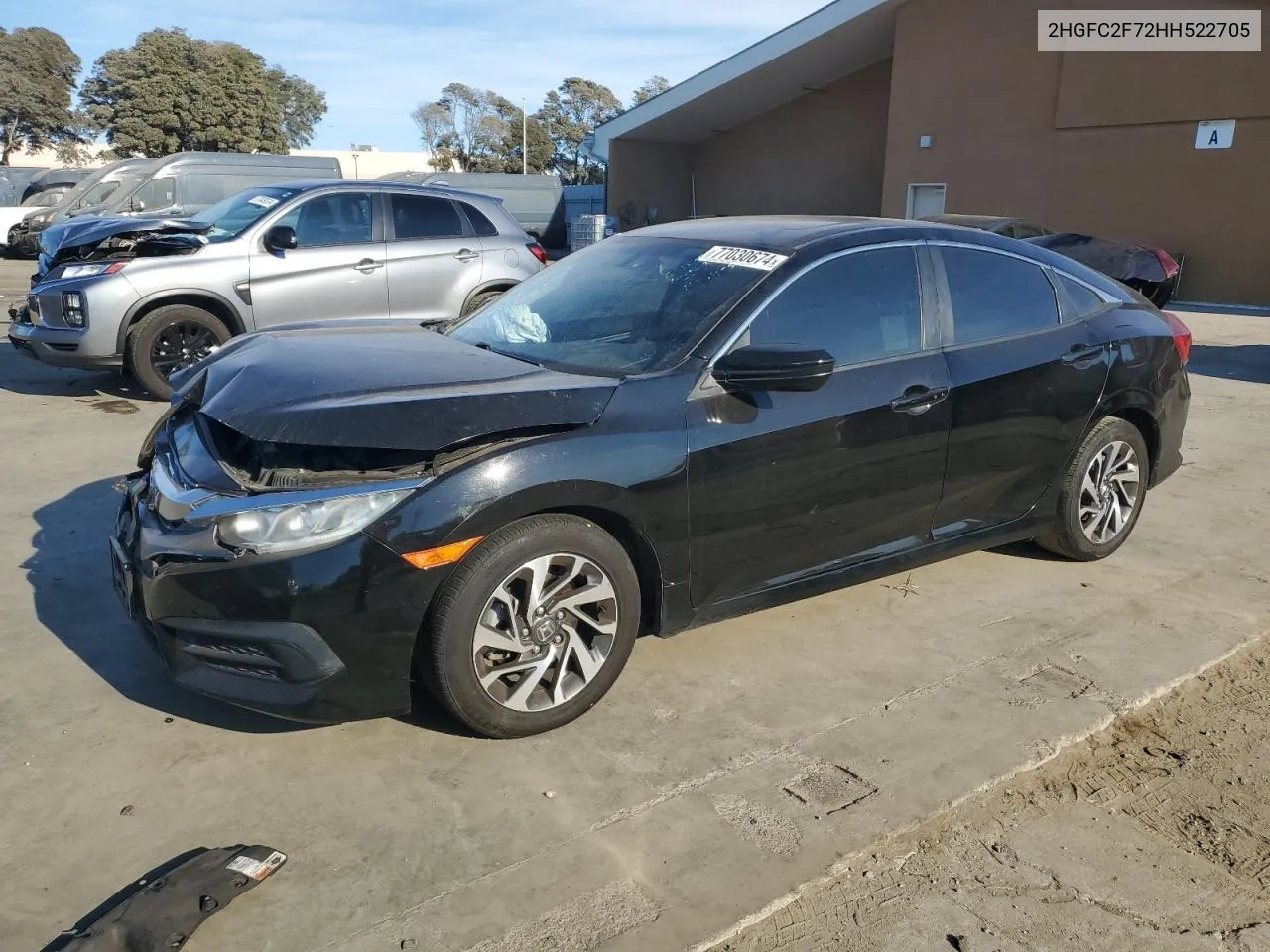 2017 Honda Civic Ex VIN: 2HGFC2F72HH522705 Lot: 77030674