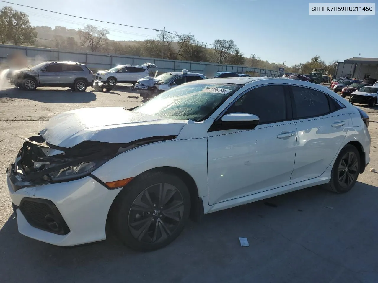 2017 Honda Civic Ex VIN: SHHFK7H59HU211450 Lot: 77386494