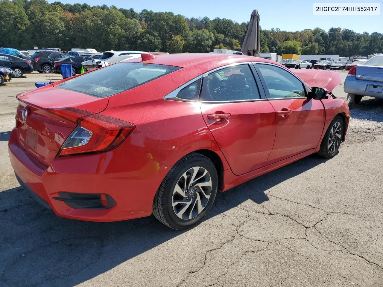 2017 Honda Civic Ex VIN: 2HGFC2F74HH552417 Lot: 77424024