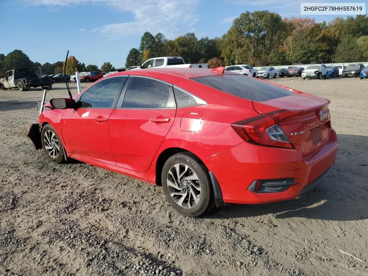 2017 Honda Civic Ex VIN: 2HGFC2F78HH557619 Lot: 77444634